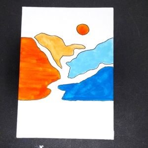 Abstract Landscape Watercolor Painting